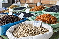 Dry fruits and spices in a market