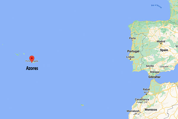 Azores map from Google Maps