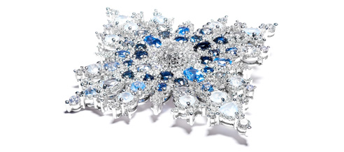 Sapphire Jubilee Snowflake Brooch