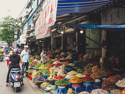 Food market in Vietnam