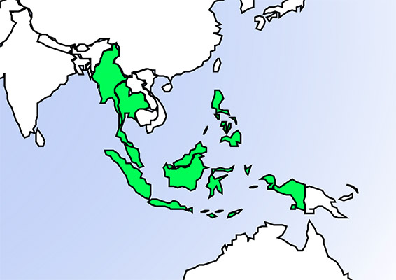 Whiskered Treeswift species range