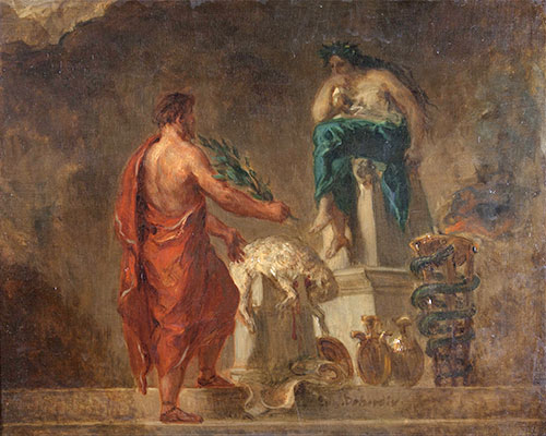 Lycurgus Consulting the Pythia by Eugène Delacroix