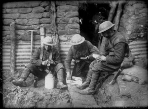 Canadian soldiers in a trench, 1916 Bibliotheque Nationale de France