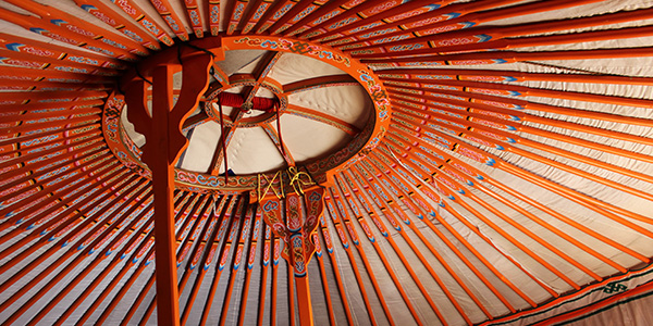 Mongolian yurt interior 