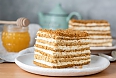 Medovik, a layered honey cake