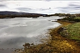 Outside of Dunvegan Castle on Skye at low tide 