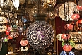 Mosaic turkish lanterns for sale in Istanbul's Grand Bazaar
