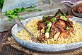 Chicken, date and honey tajine with couscous