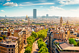 Aerial view of Montparnasse in Paris at sunset