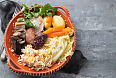 Cozido à Portuguesa - Typical Portuguese Dish of boiled meat, smoked sausages and vegetables