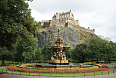 Ross Fountain with a view of Edinburgh Castle