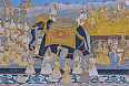 Colorful mural in the Jodhpur fort