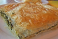 Spanakopita, a Greek pie made with spinach and feta cheese