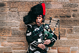 Scottish bagpiper at the Royal Mile, Edinburgh