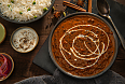 North Indian style Dal Makahani with steamed rice