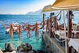 Drying octopus at a Greek tavern